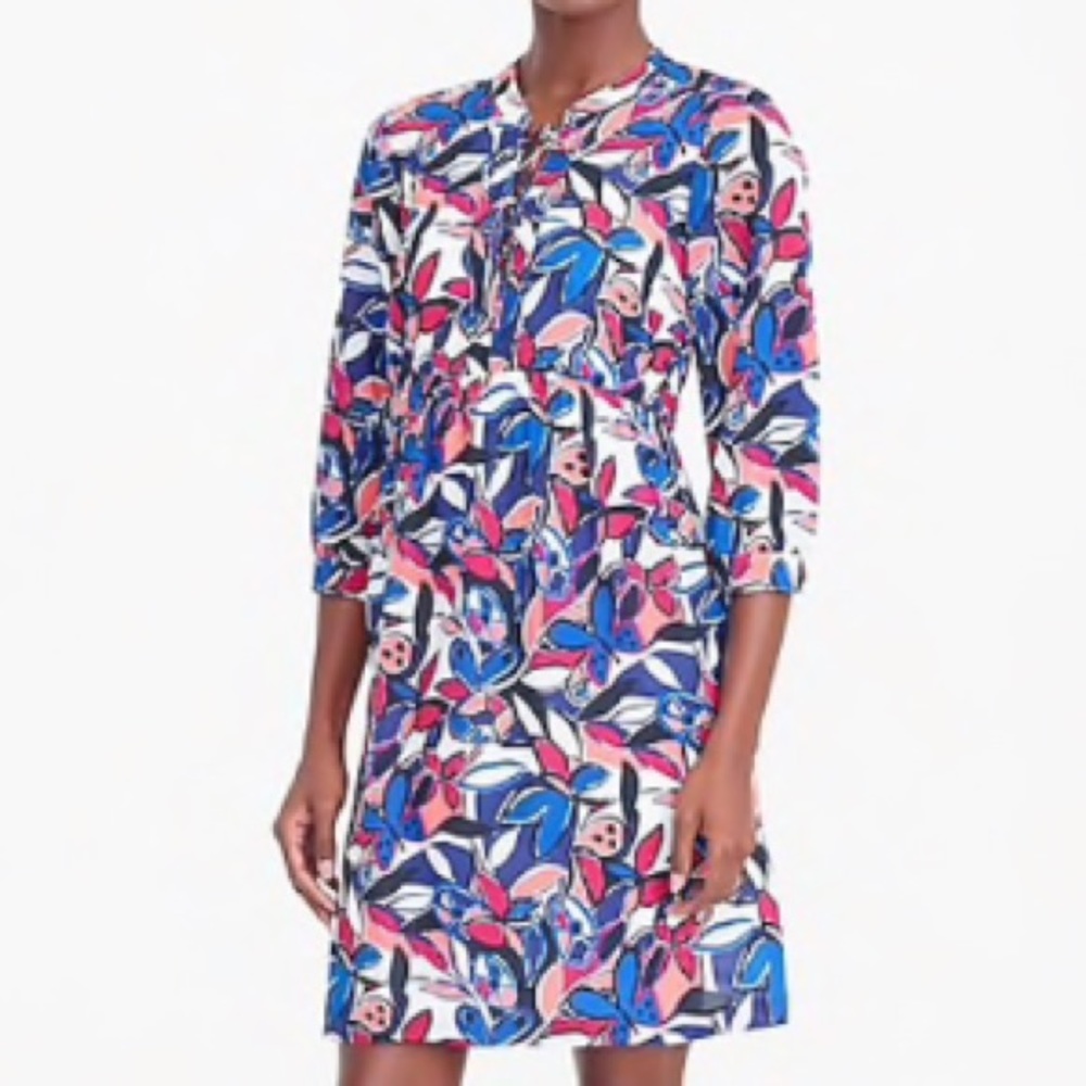 💙J. CREW💙NWT LACE UP PRINT DRESS💙 - Picture 2 of 6